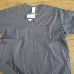 Harriton Gray unisex scrub v neck M897